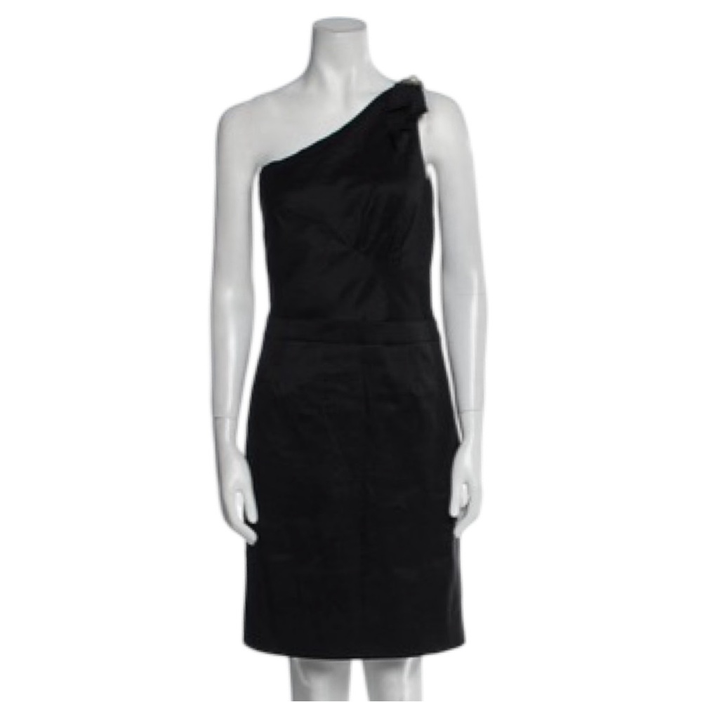 Badgley Mischka One Shoulder Little Black Dress